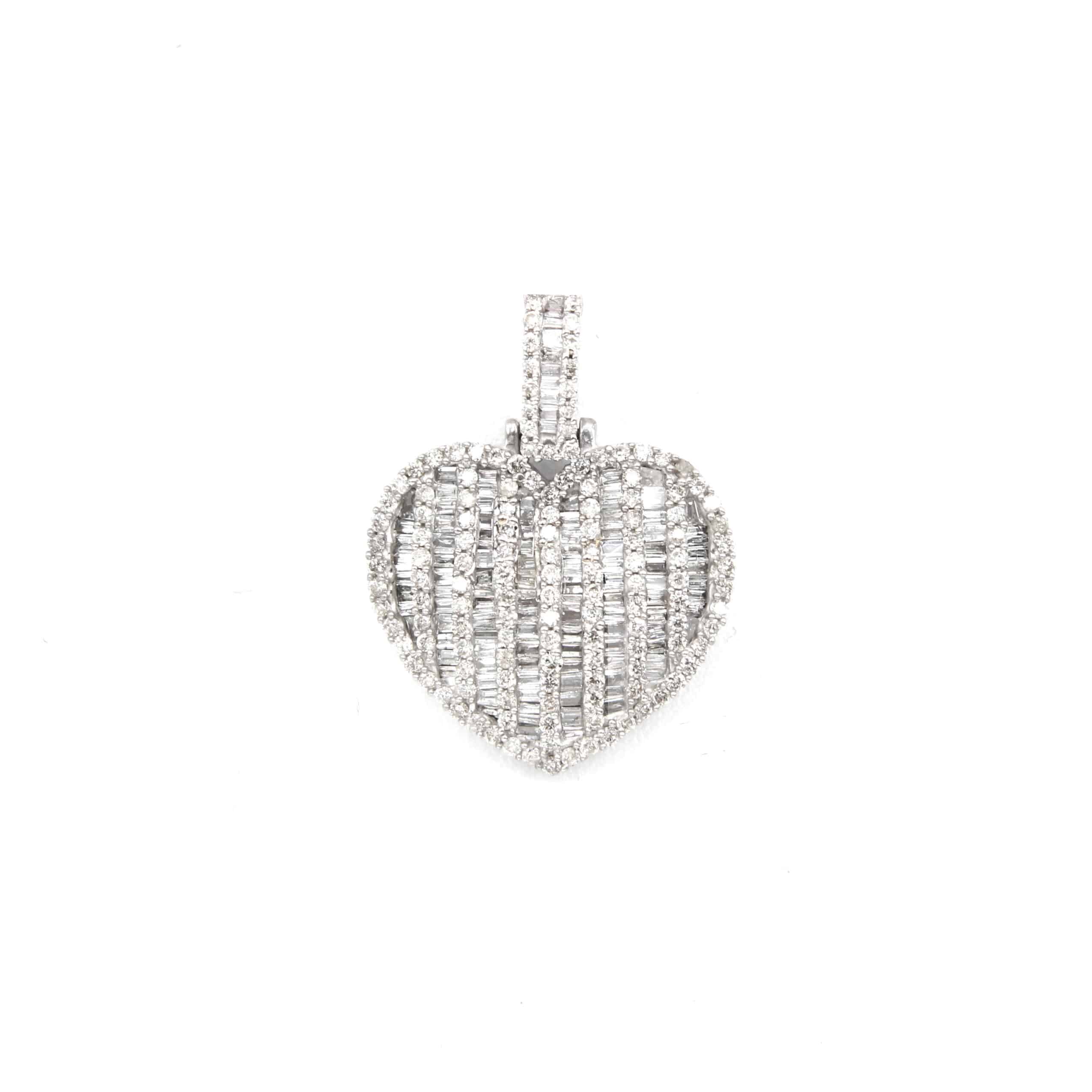 Crystal Lattice Diamond Heart Pendant