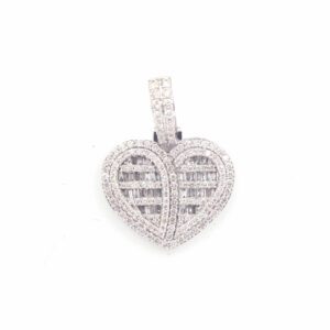 Luminous Baguette Diamond Heart Pendant