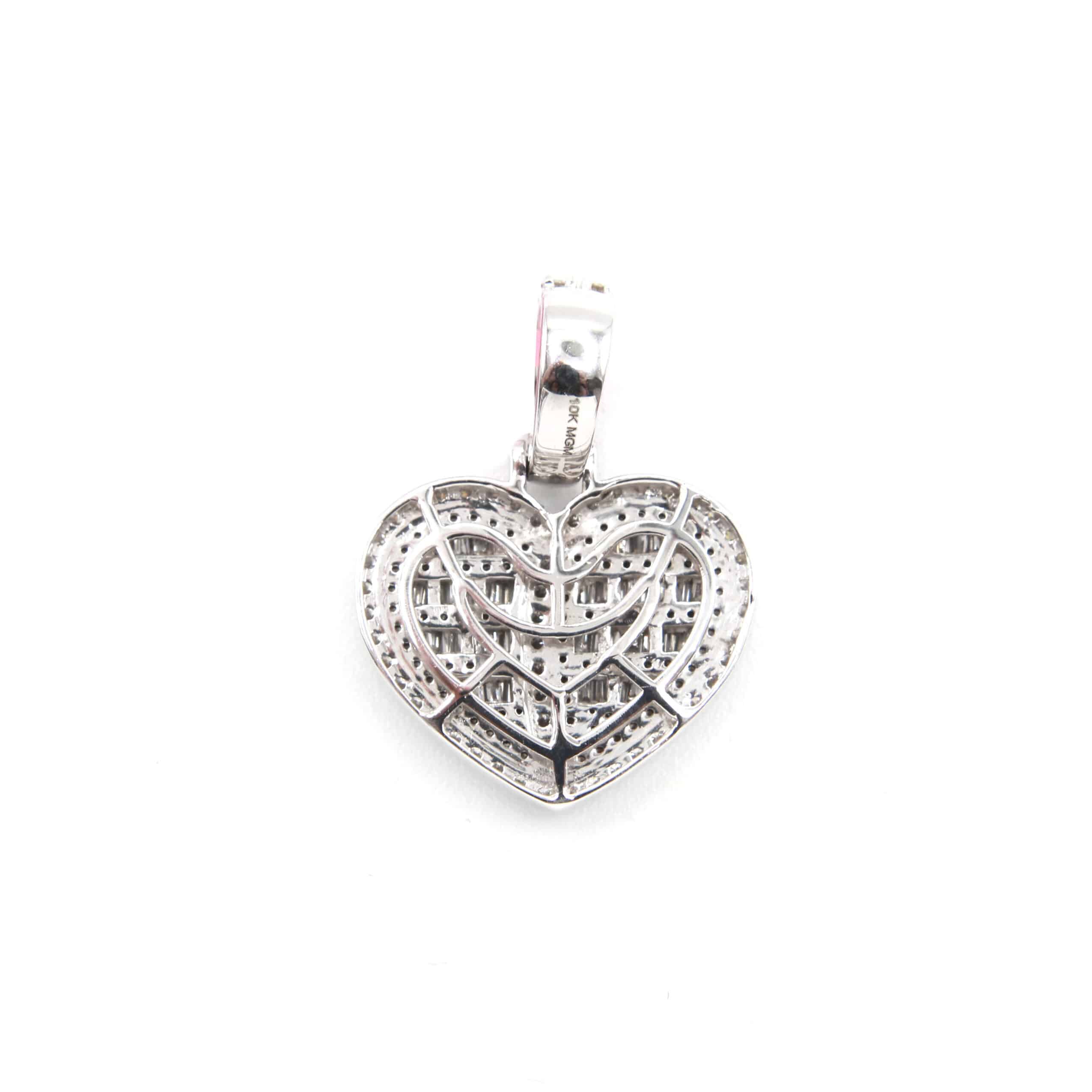 Luminous Baguette Diamond Heart Pendant - Image 4