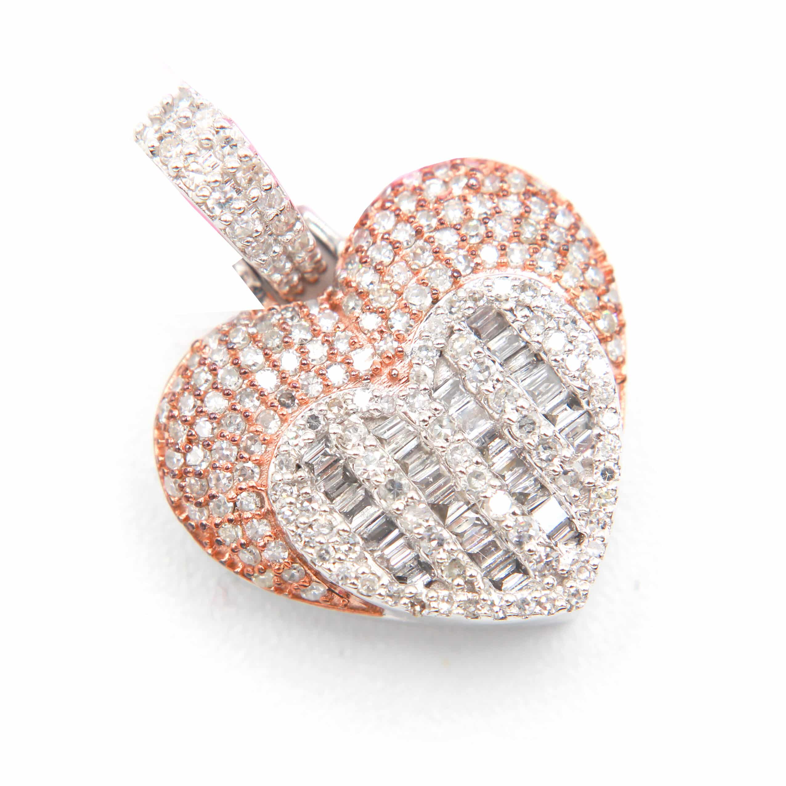 Blushing Diamond Heart Lock Pendant - Image 3
