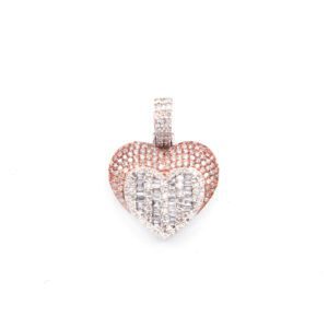 Blushing Diamond Heart Lock Pendant