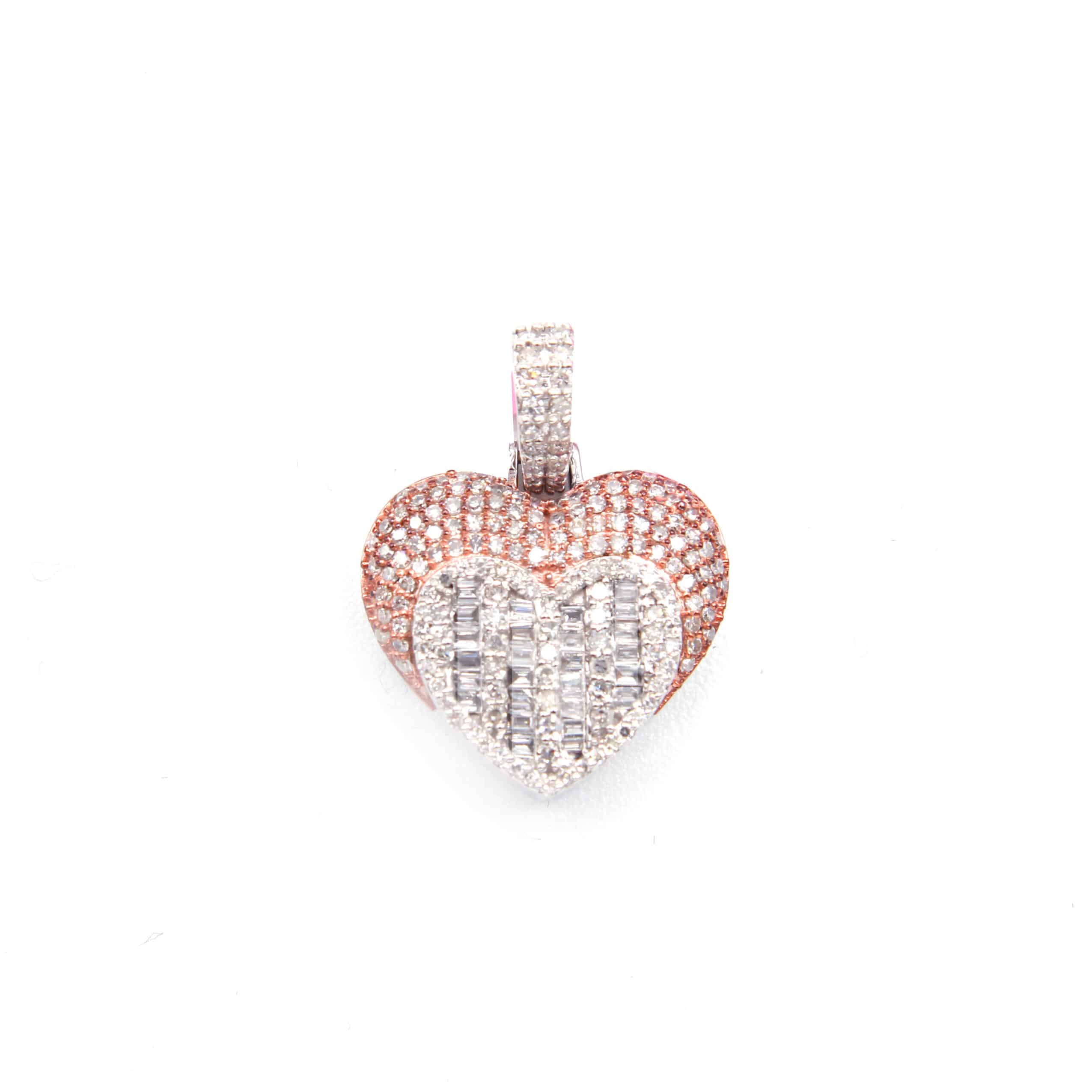 Blushing Diamond Heart Lock Pendant