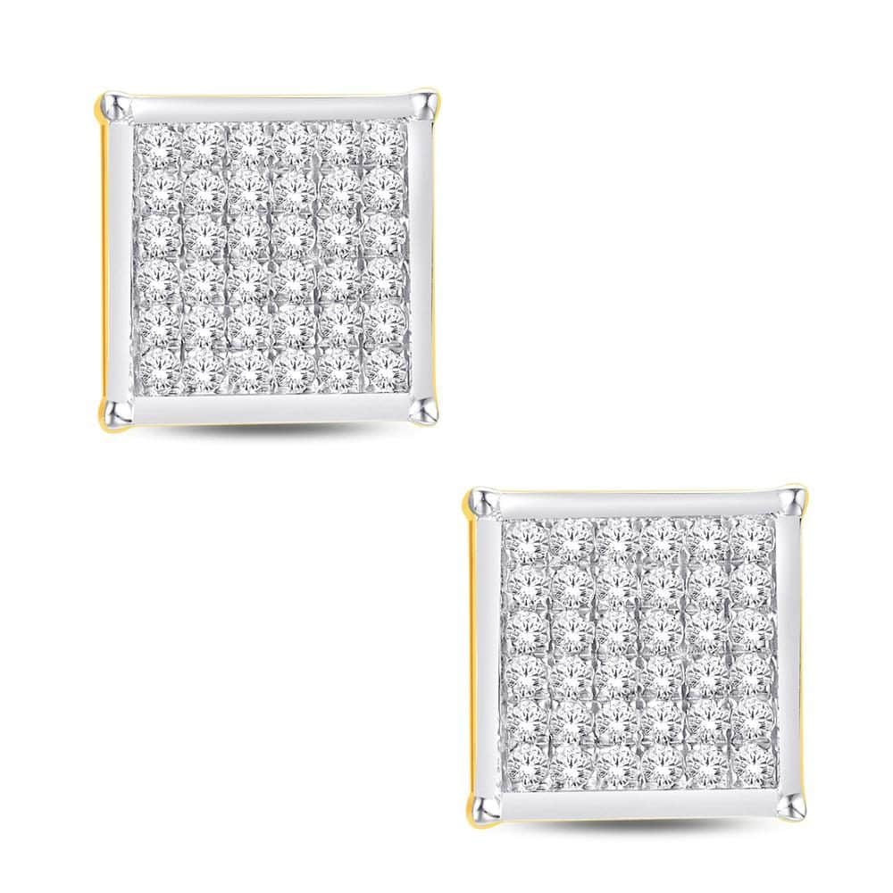 10 Karat White Gold 0.05 Carat Diamond Square Earrings - Image 4