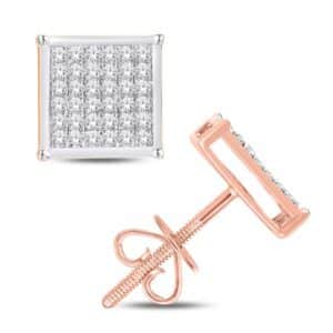 10 Karat Gold 0.33 Carat Diamond Square Earrings