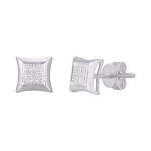 10 Karat Gold 0.10 Carat Diamond Square Earrings