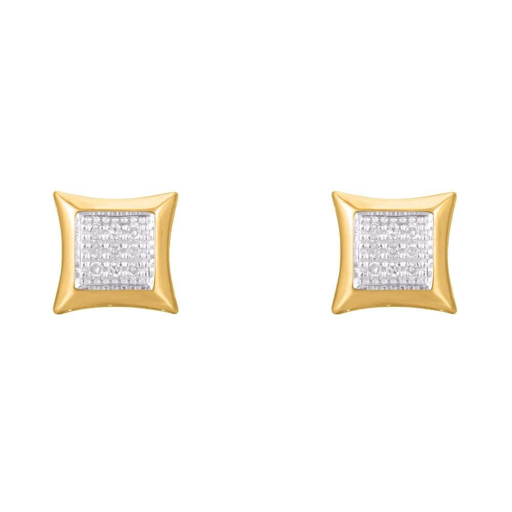 10 Karat Gold 0.10 Carat Diamond Square Earrings - Image 3