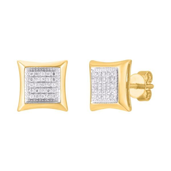 10 Karat Yellow Gold 0.33 Carat Diamond Square Earrings
