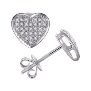 10 Karat Gold 0.15 Carat Diamond Heart Earrings