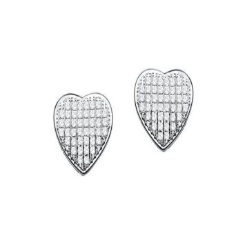 10 Karat Gold 0.15 Carat Diamond Heart Earrings - Image 2