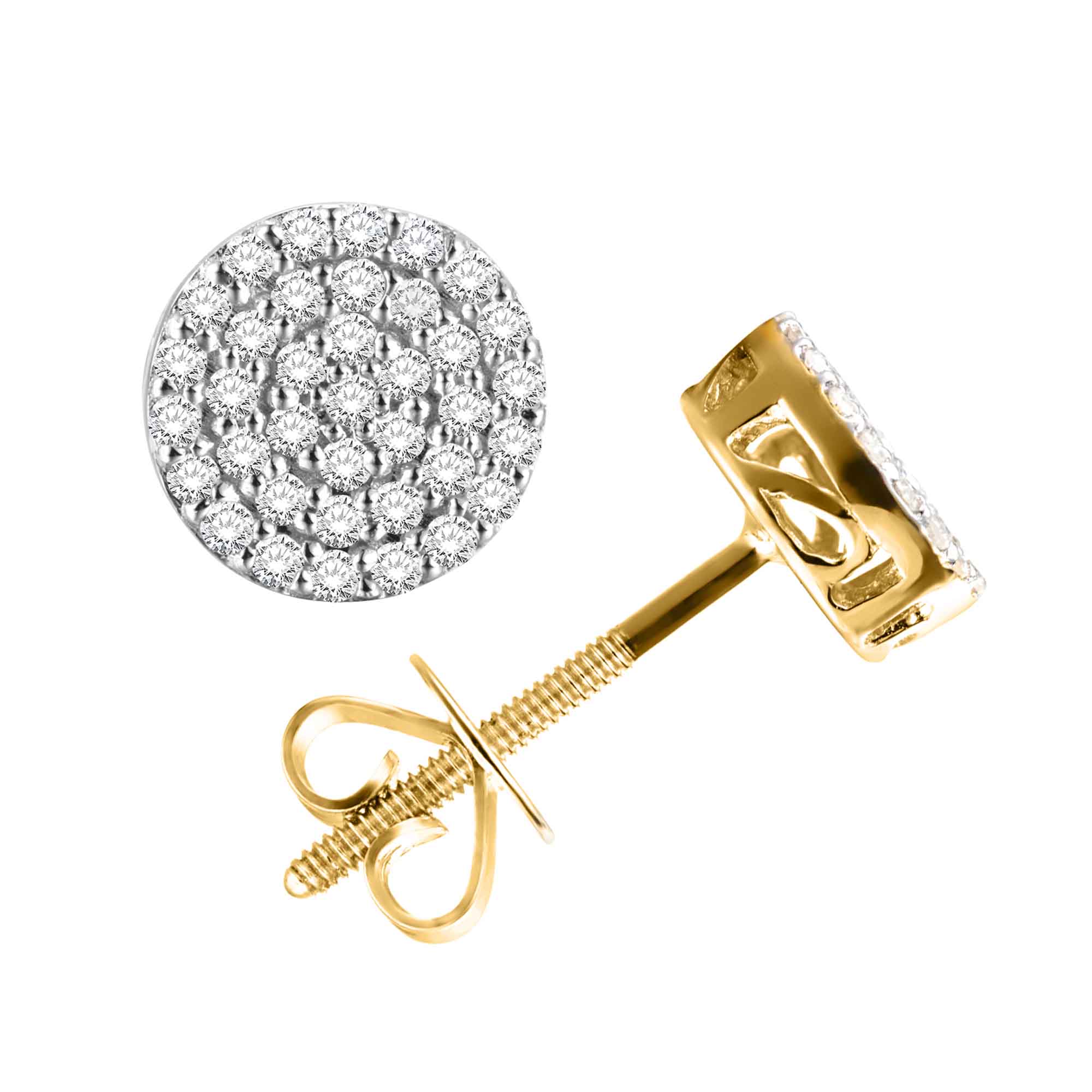 10 Karat White Gold 0.25 Carat Diamond Round Stud Earrings - Image 3