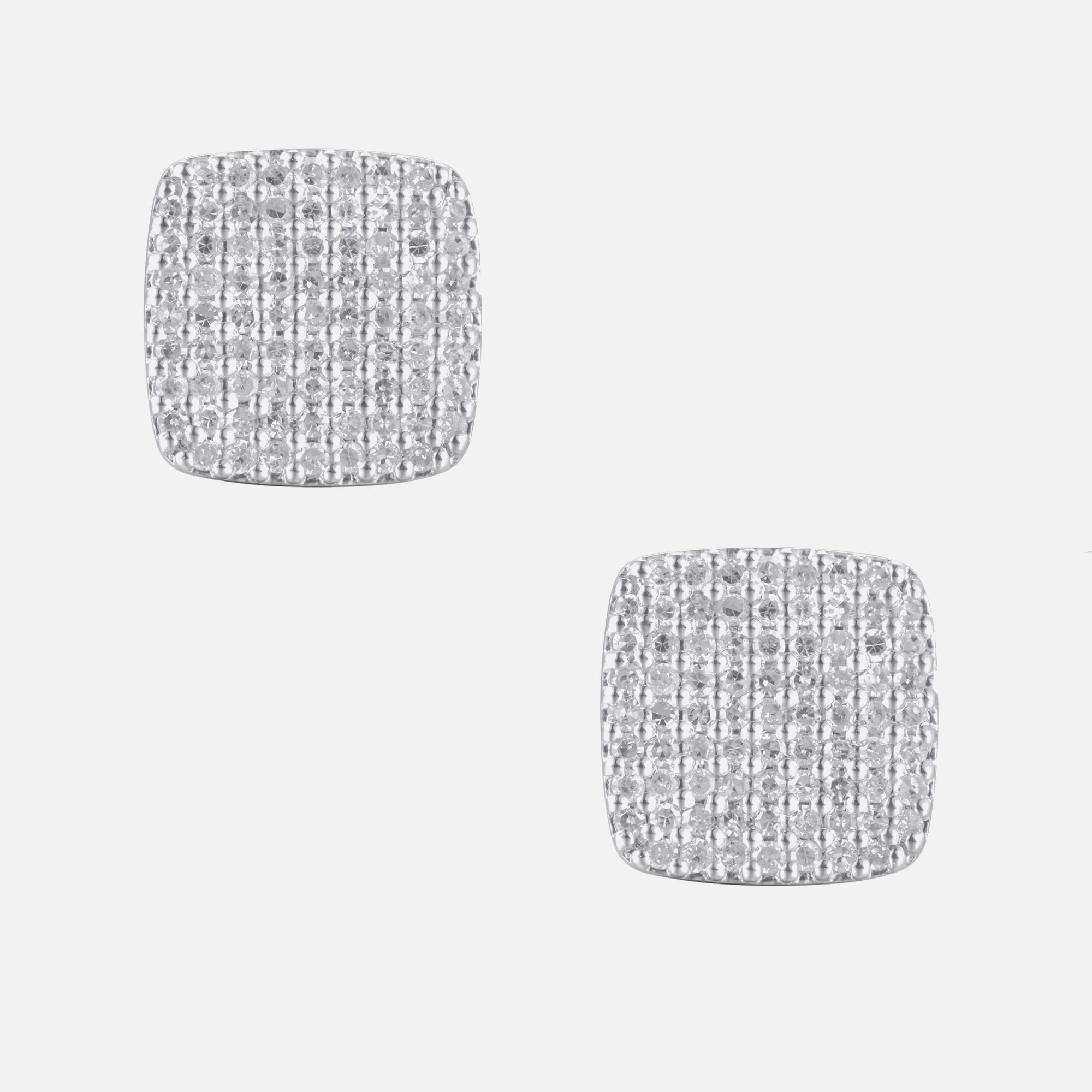 10 Karat Rose Gold 0.50 Carat Diamond Cushion Earrings - Image 3