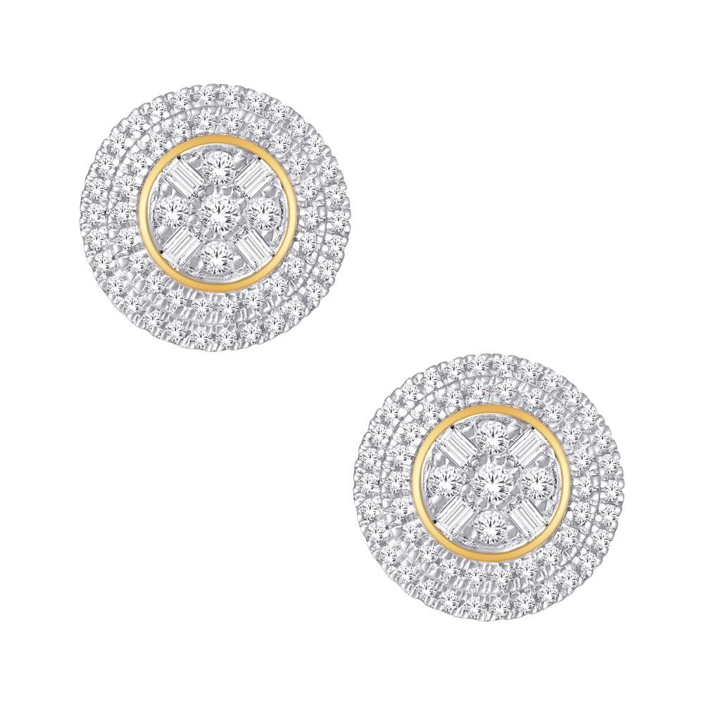 10 Karat Yellow Gold 0.53 Carat Diamond Round Earrings - Image 3