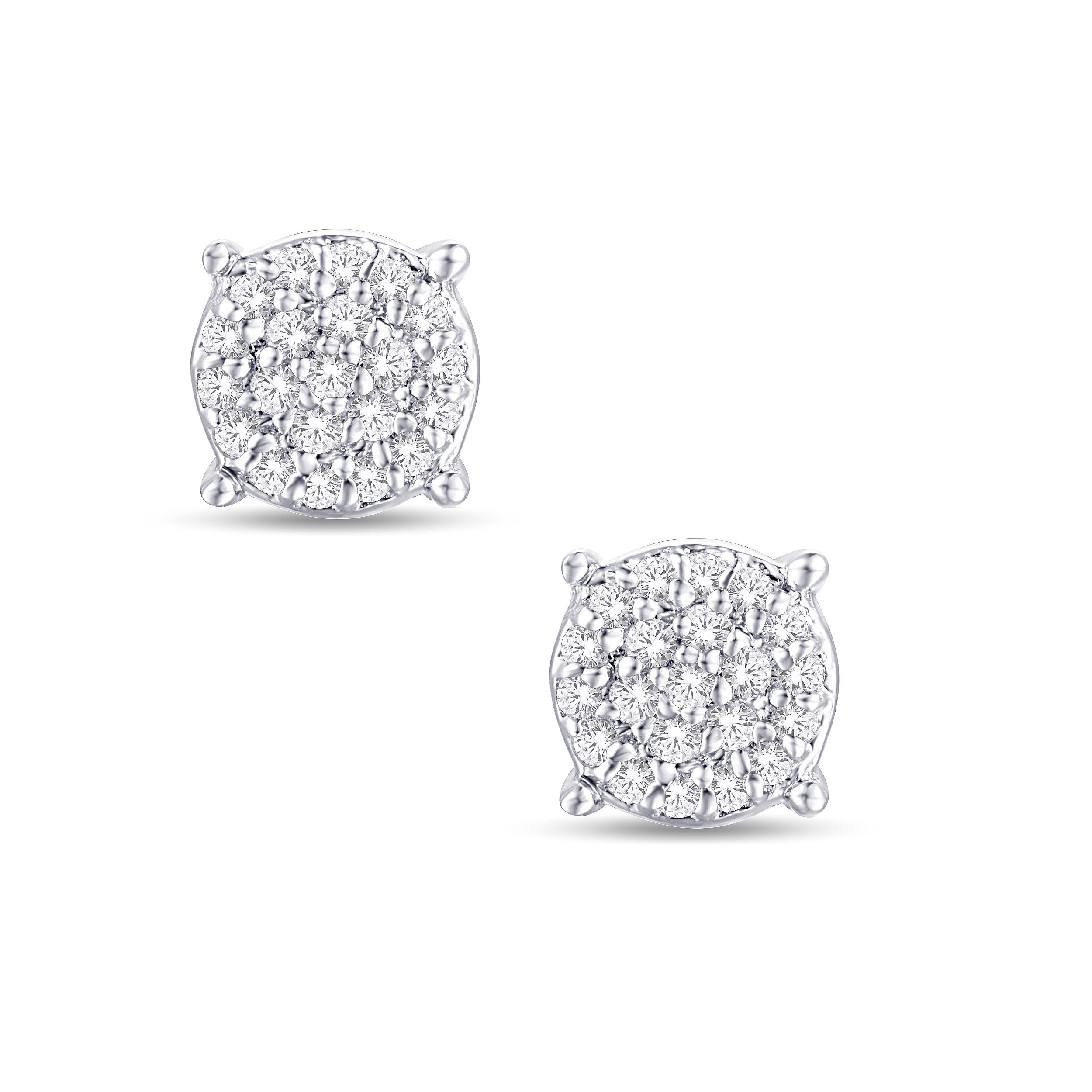 10 Karat Yellow Gold 0.10 Carat Diamond Round Earrings - Image 2