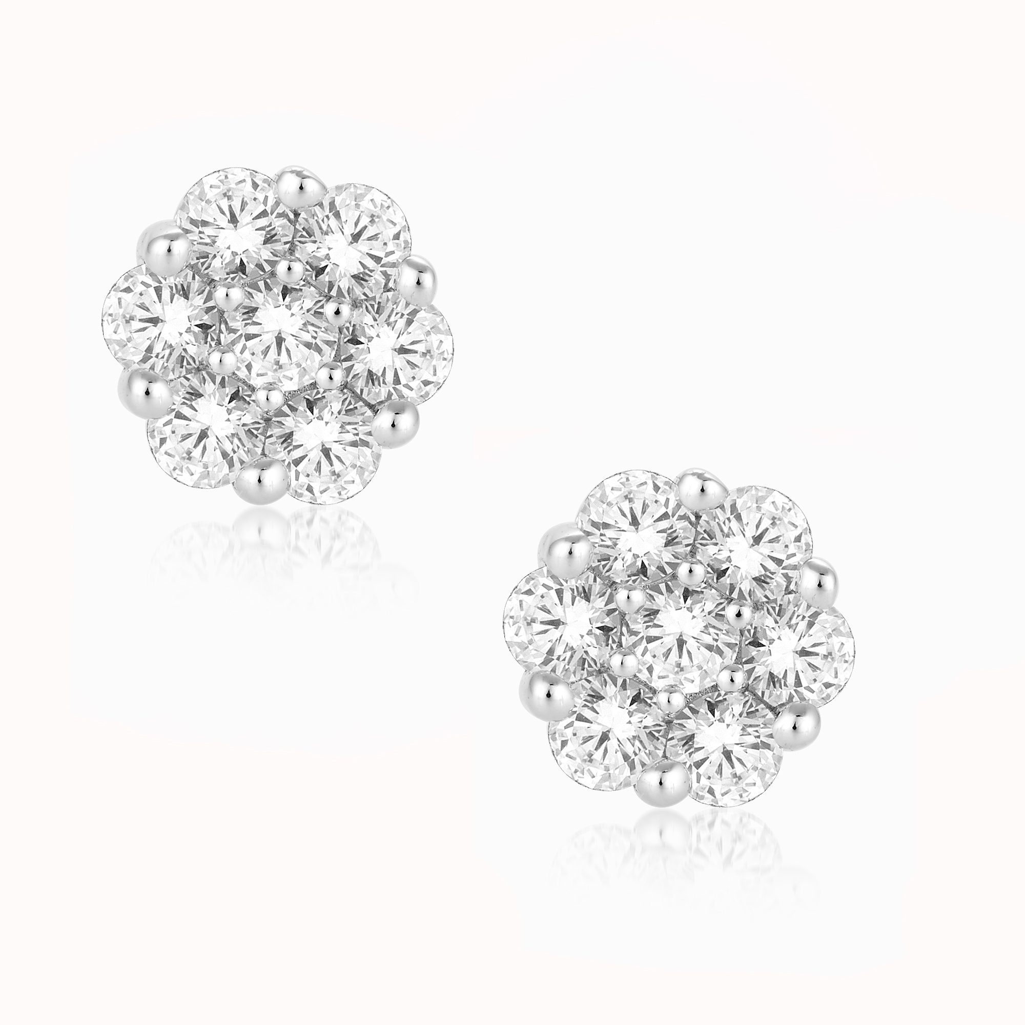 14 Karat Yellow Gold 0.50 Carat Diamond Flower Earrings - Image 2