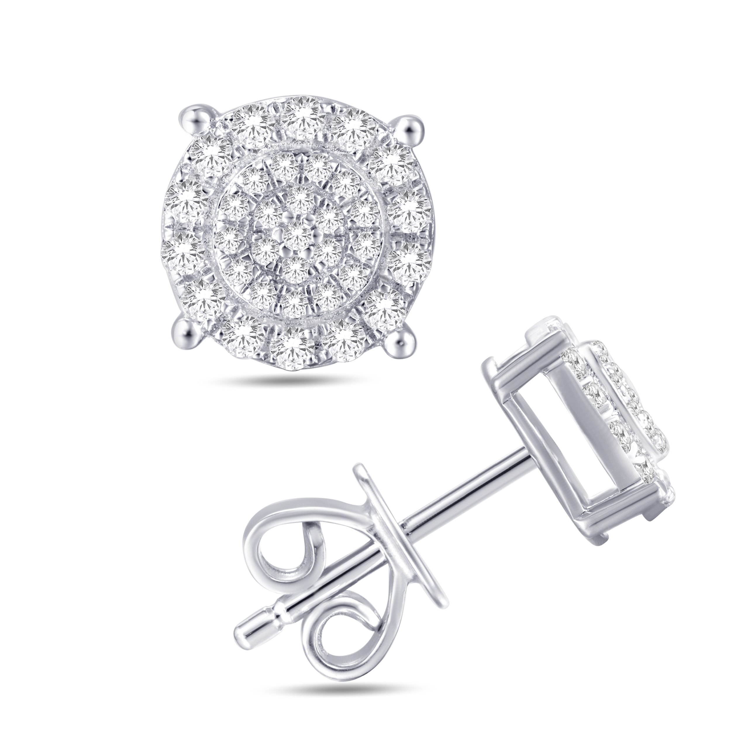 10 Karat Gold 0.36 Carat Diamond Round Stud Earrings - Image 4