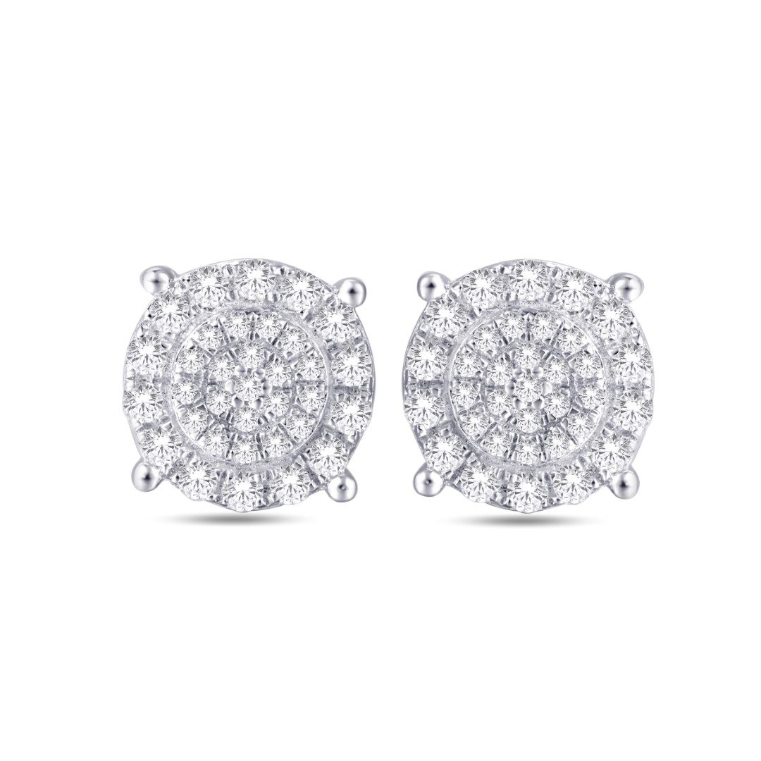 10 Karat Gold 0.36 Carat Diamond Round Stud Earrings - Image 3