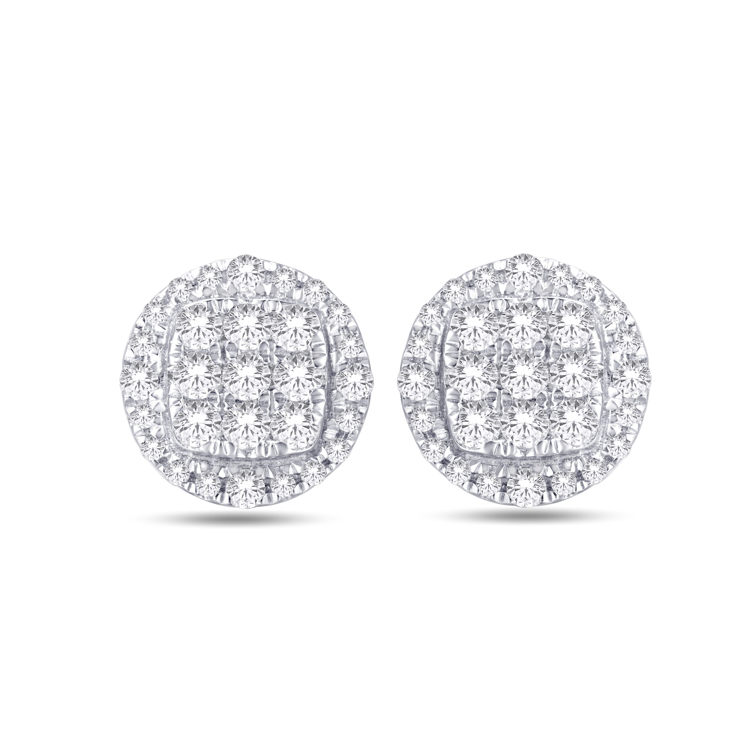 10 Karat White Gold 0.46 Carat Diamond Round Earrings - Image 3