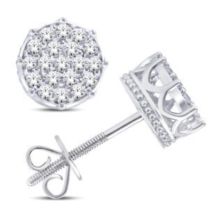 10 Karat White Gold 0.20 Carat Diamond Round Earrings