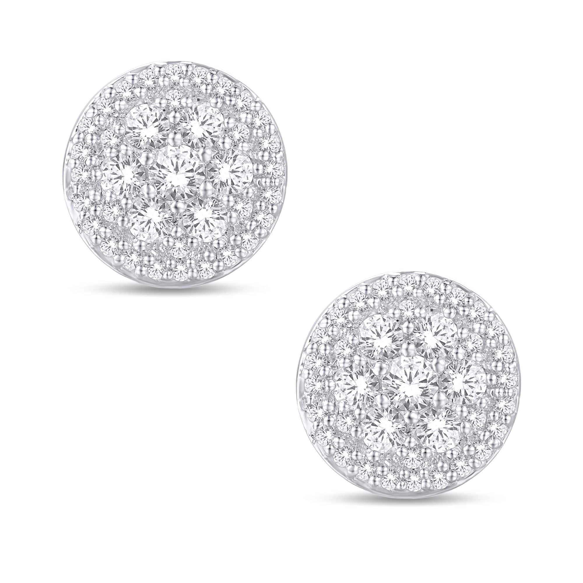 10 Karat White Gold 0.53 Carat Diamond Round Earrings - Image 3