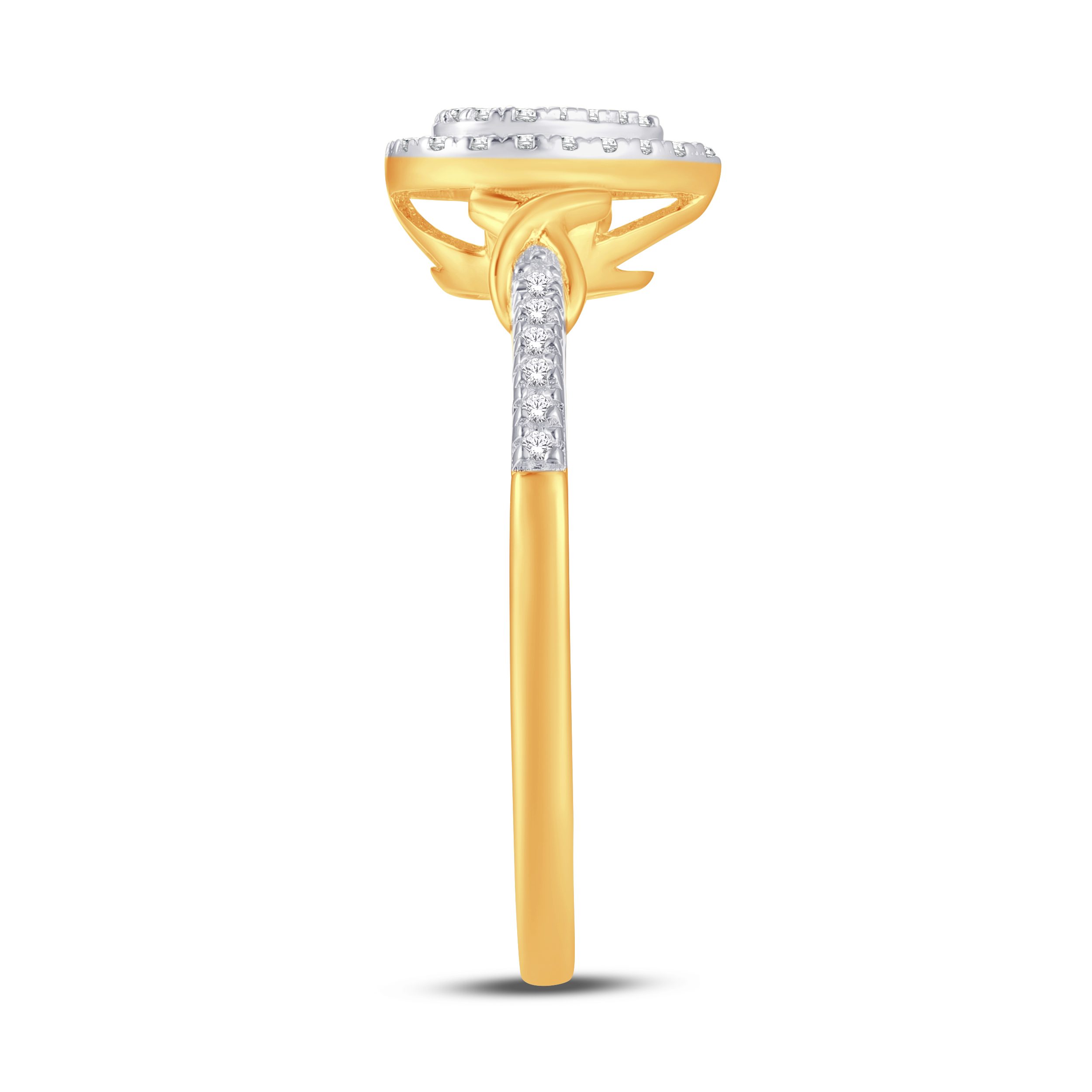 10 Karat Yellow Gold 0.11 Carat Diamond Pear Ladies Ring - Image 3