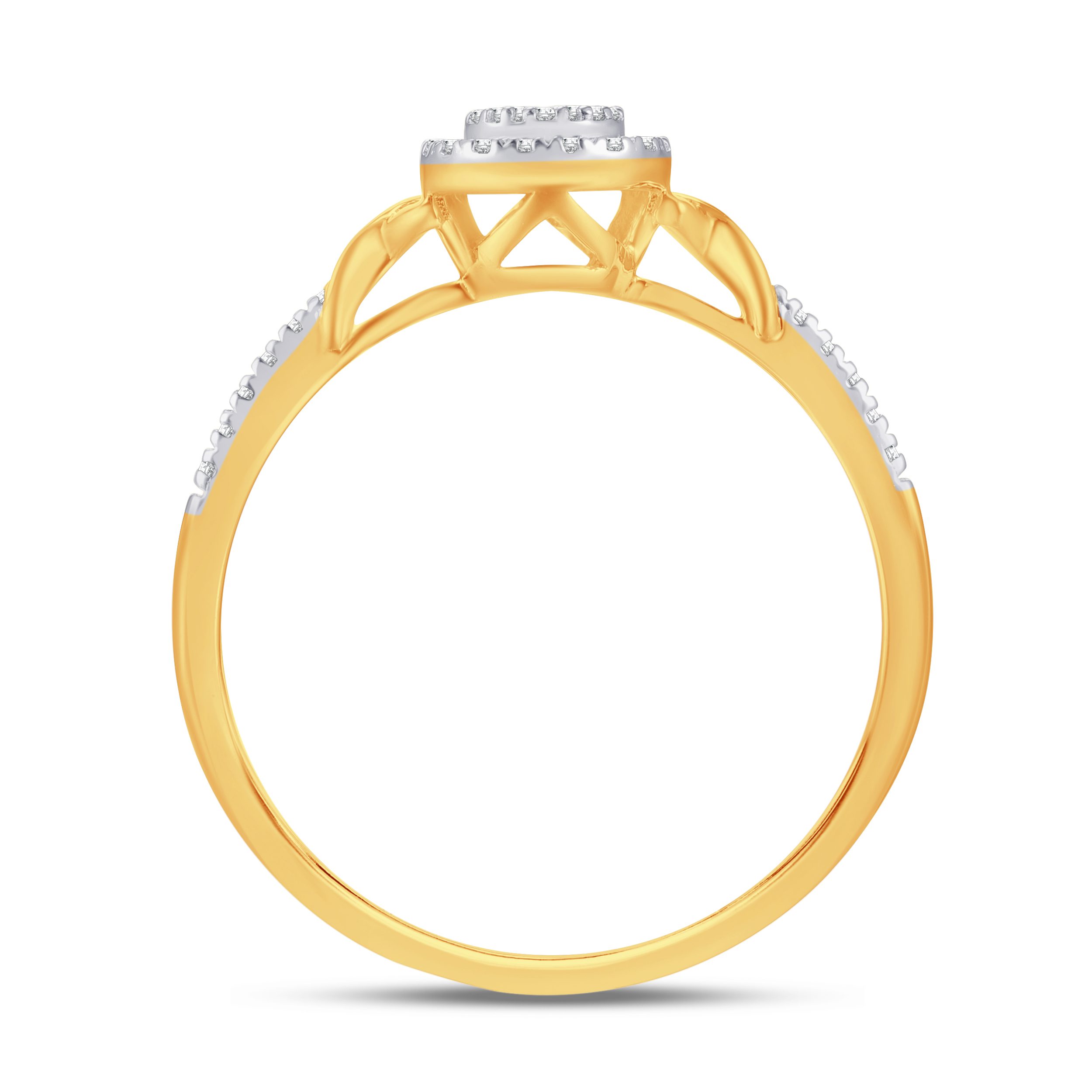 10 Karat Yellow Gold 0.11 Carat Diamond Pear Ladies Ring - Image 2