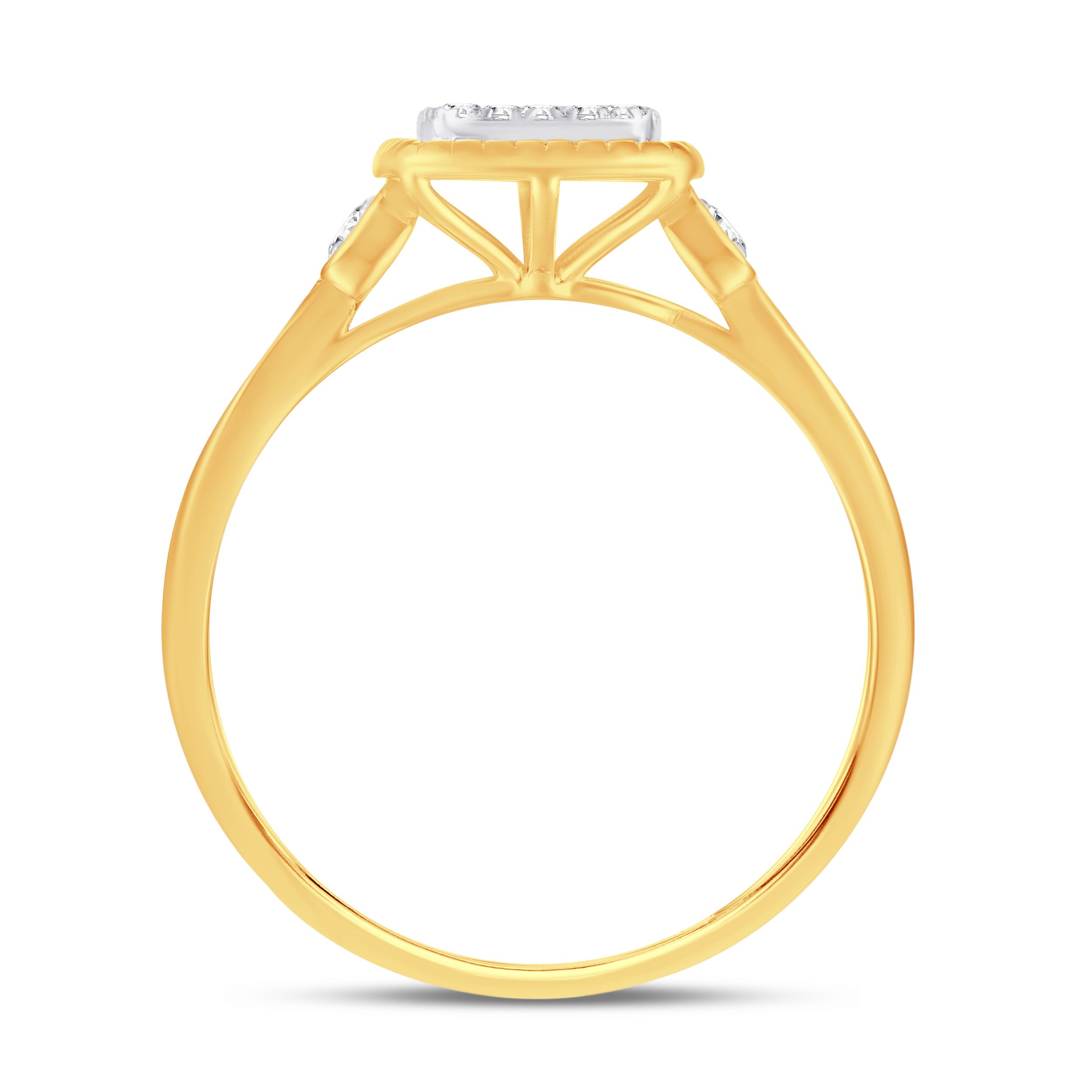 10 Karat Yellow Gold 0.12 Carat Diamond Cushion Ladies Ring - Image 2