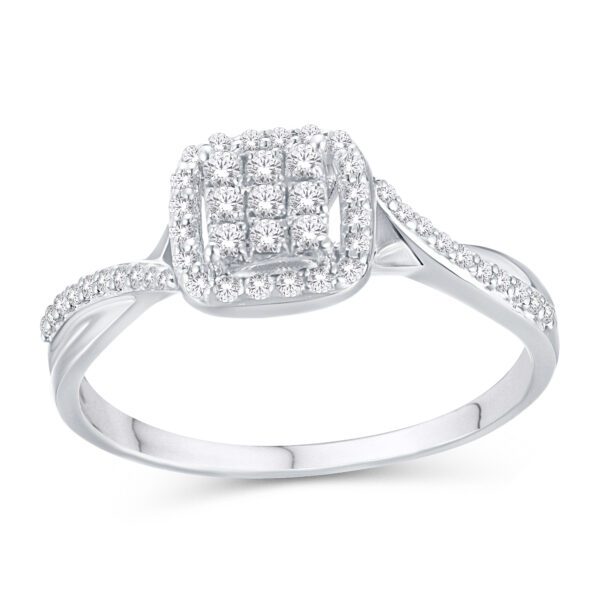 10 Karat White Gold and Yellow Gold 0.20 Carat Diamond Bypass Ladies Ring - Image 5