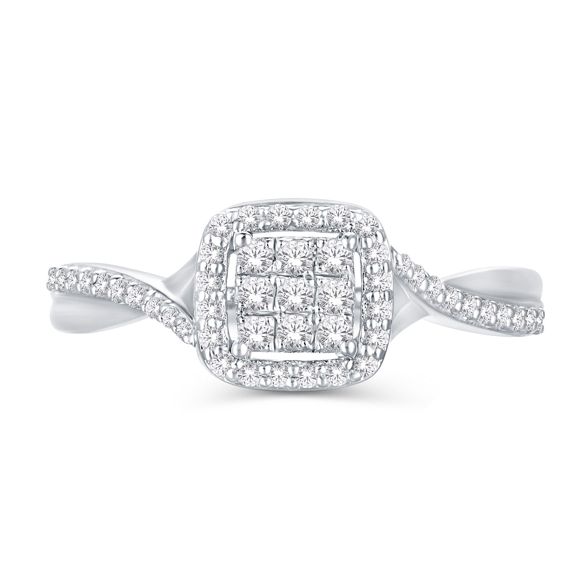 10 Karat White Gold and Yellow Gold 0.20 Carat Diamond Bypass Ladies Ring - Image 4