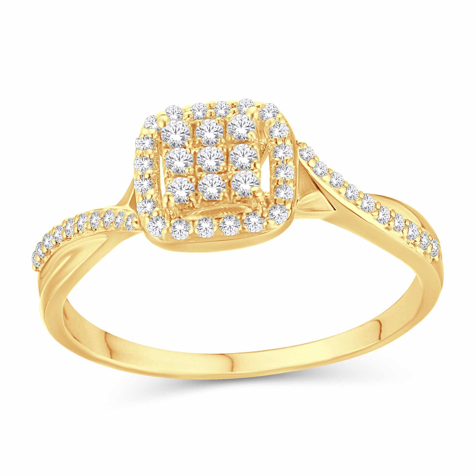 10 Karat White Gold and Yellow Gold 0.20 Carat Diamond Bypass Ladies Ring