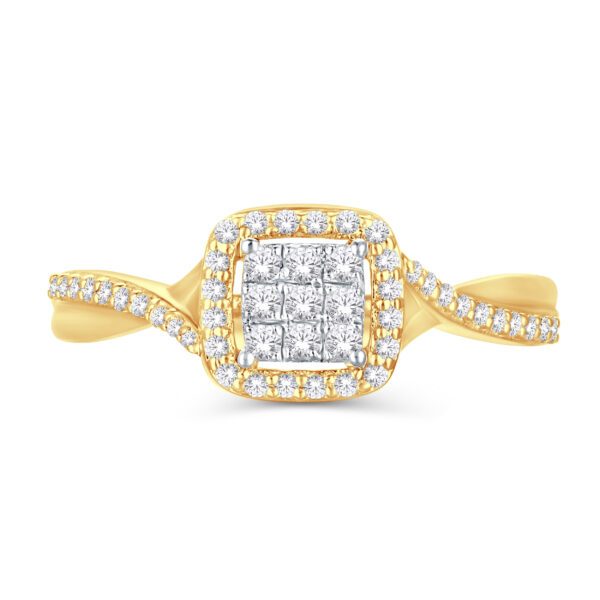 10 Karat White Gold and Yellow Gold 0.20 Carat Diamond Bypass Ladies Ring - Image 2