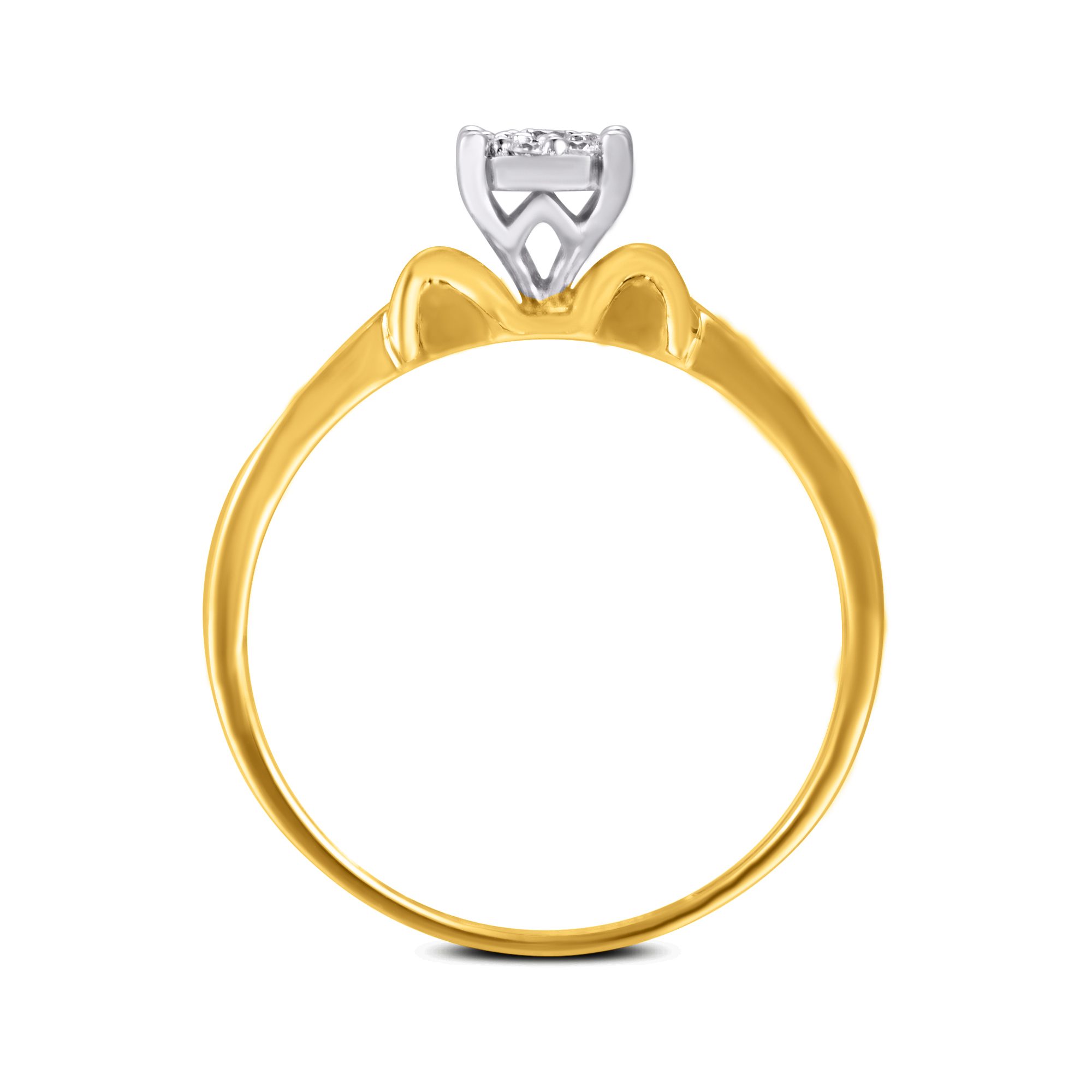 10 Karat Yellow Gold 0.10 Carat Diamond Round Ladies Ring - Image 3