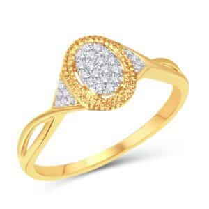 10 Karat Yellow Gold Carat Diamond0.10 Carat Diamond Oval Ladies Ring