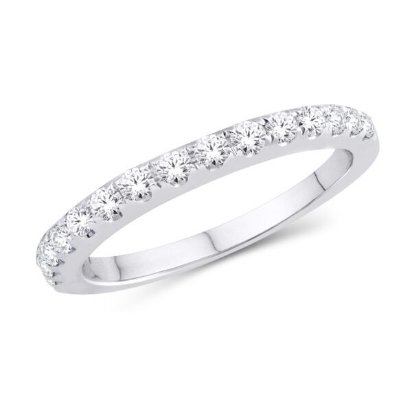 14 Karat White Gold & Yellow Gold 0.90 Carat Diamond Classic Ladies Band