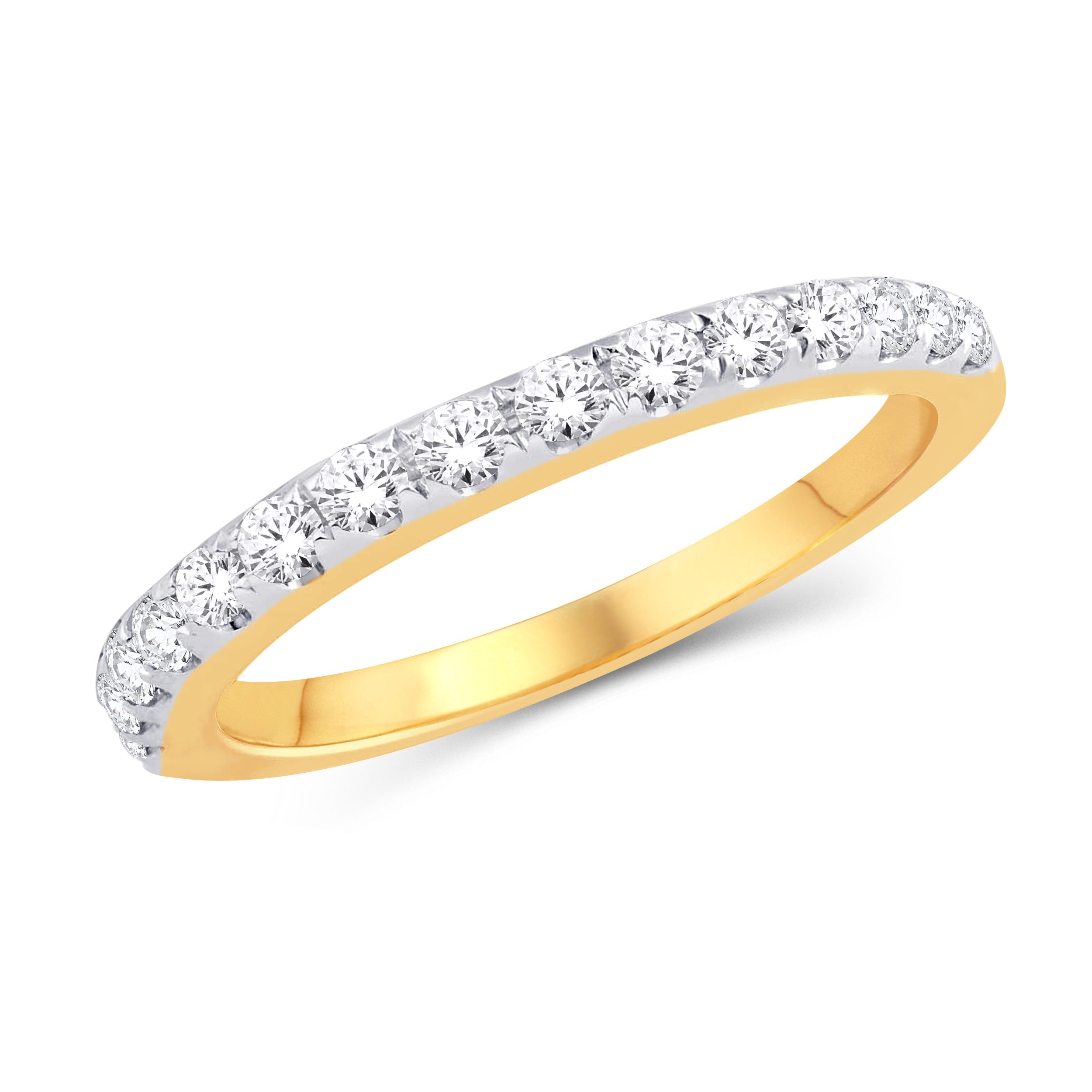 14 Karat White Gold & Yellow Gold 0.90 Carat Diamond Classic Ladies Band - Image 2