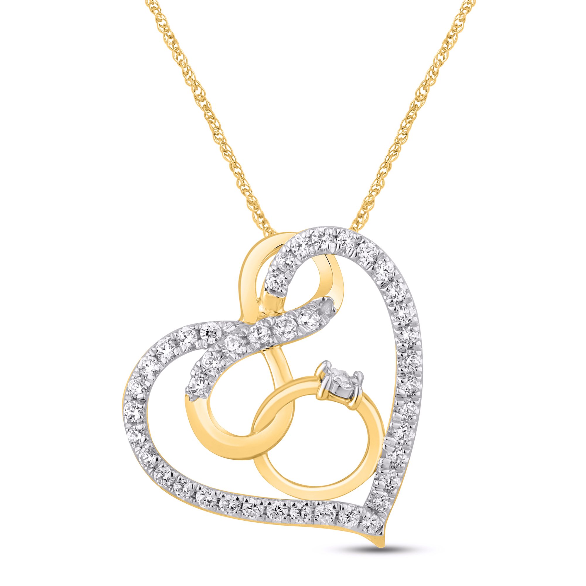 10 Karat Yellow Gold 0.25 Carat Diamond Fashion Pendant