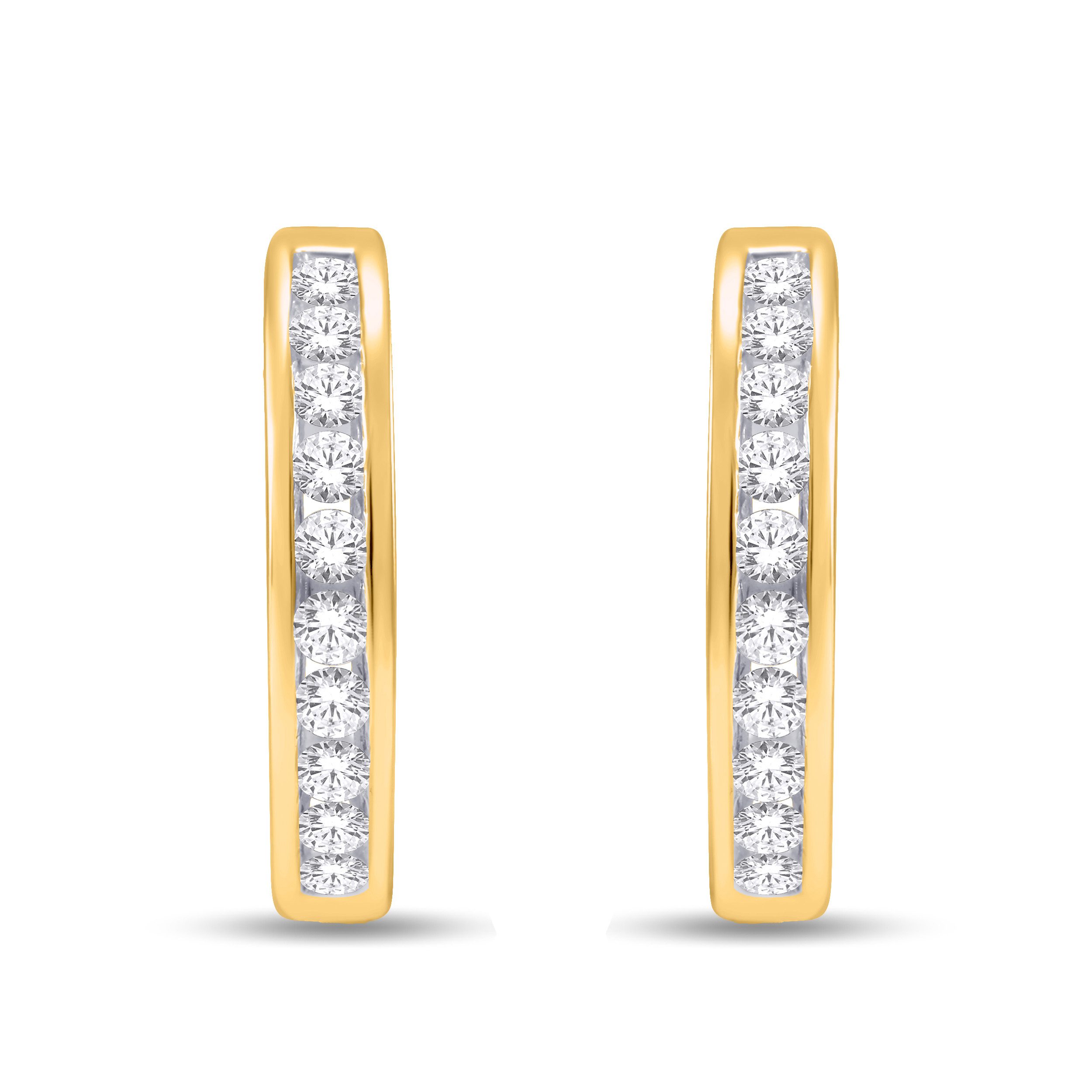 10 Karat Yellow Gold 0.50 Carat Diamond Classic Hoops - Image 3