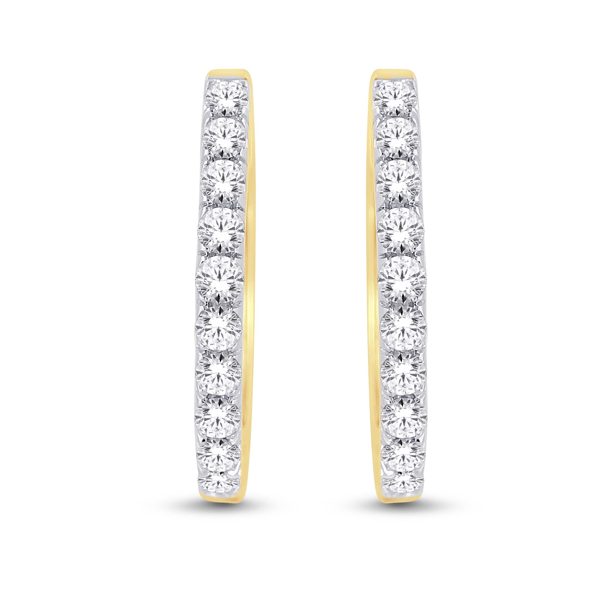 10 Karat Yellow Gold 0.10 Carat Diamond Classic Hoops - Image 2