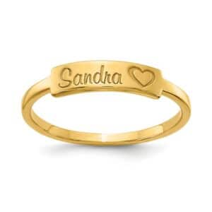 Heart and Name Bar Ring