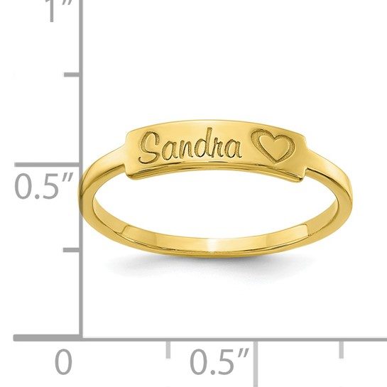 Heart and Name Bar Ring - Image 14