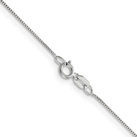Leslie's 14K White Gold .5mm Baby Box with Spring Ring Clasp Chain - Image 4