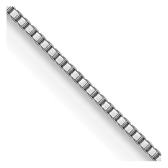 Leslie's 14K White Gold .5mm Baby Box with Spring Ring Clasp Chain