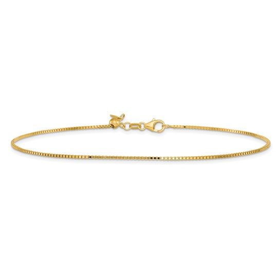 Leslie's 14K Polished Adjustable Box Chain Anklet - Image 3