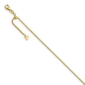 Leslie's 14K Polished Adjustable Box Chain Anklet