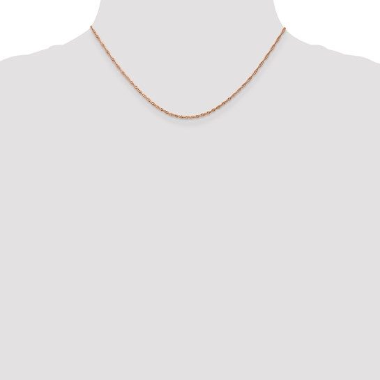 Leslie's 14K Rose Gold 1mm Singapore with Lobster Clasp Chain - Image 5