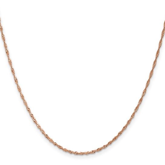 Leslie's 14K Rose Gold 1mm Singapore with Lobster Clasp Chain - Image 3