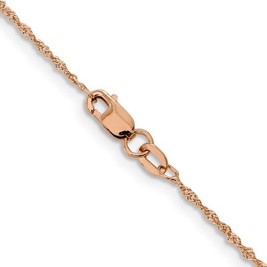 Leslie's 14K Rose Gold 1mm Singapore with Lobster Clasp Chain - Image 4