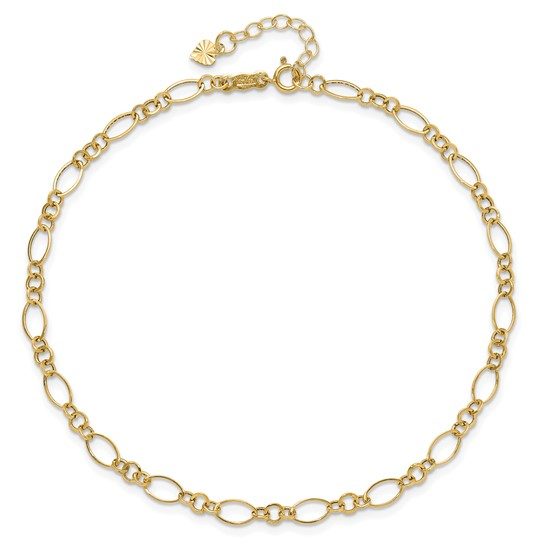 14k Fancy Link 9in with 1in ext Anklet - Image 3
