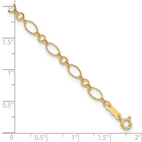 14k Fancy Link 9in with 1in ext Anklet - Image 4