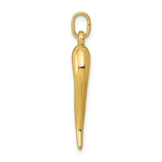 14k 3D Italian Horn Charm - Image 5