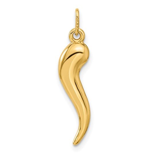 14k 3D Italian Horn Charm - Image 4